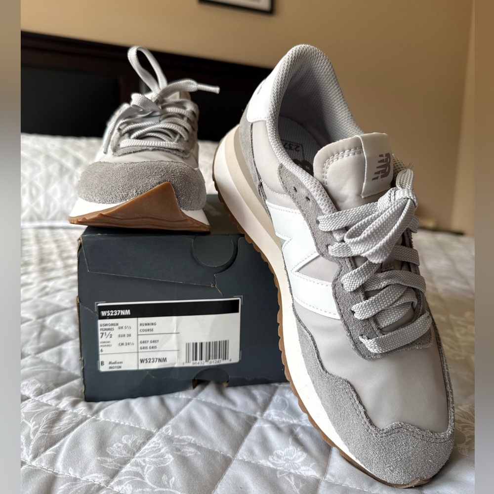 New Balance Grey and White Women's Sneakers